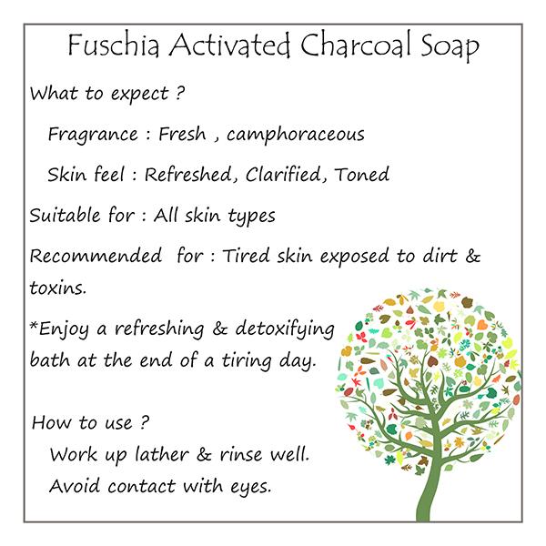 Fuschia Natural Handmade Soap - Activated Charcoal 100 gm - Soaps