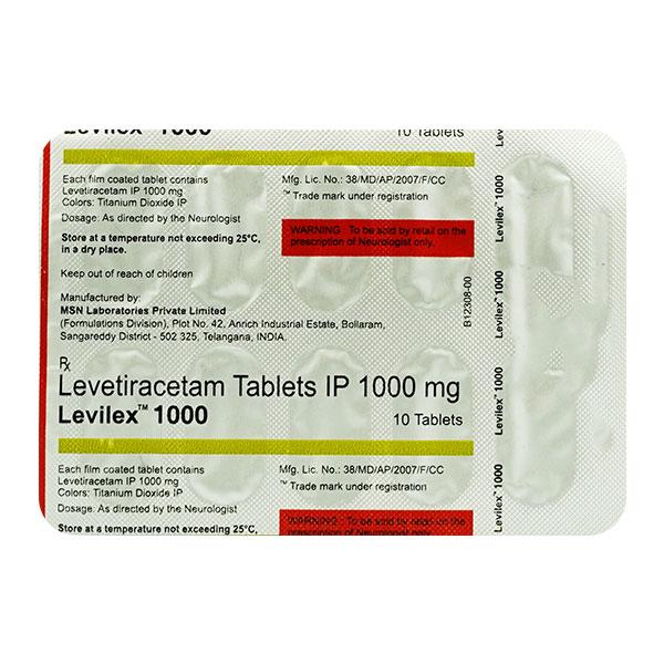Levilex 1000mg Tablet 10'S - Epilepsy/Convulsion-Ant