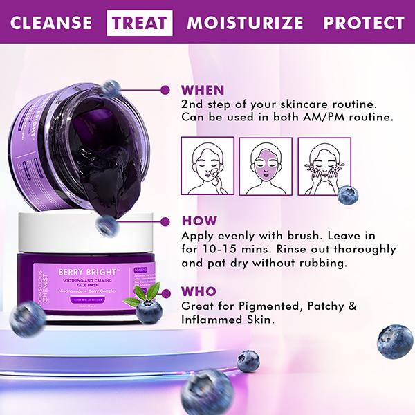 Conscious Chemist Berry Bright Soothing and Calming Gel Mask with Niacinamide & Berry Complex 50ml - Face Mask