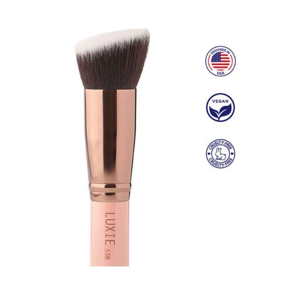 Luxie 538 Flat Angled Blender Brush - Rose Gold 1's - Face Brush