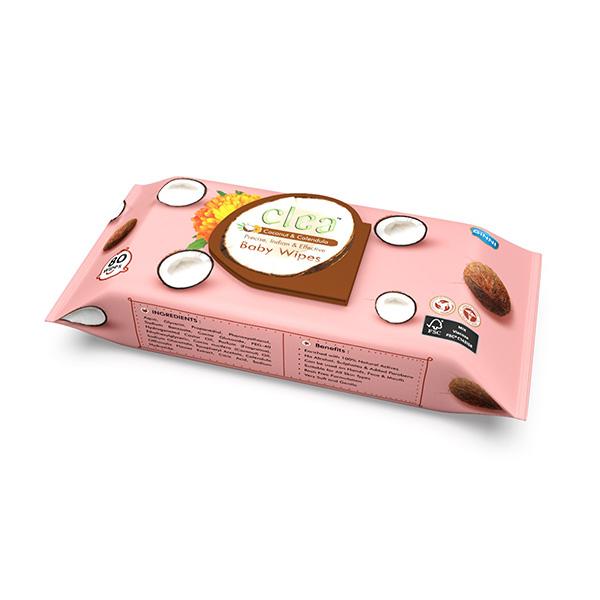Netmeds | Clea Coconut & Calendula Baby Wipes with 100% Natural Actives (80 Pulls/Pack) 80's