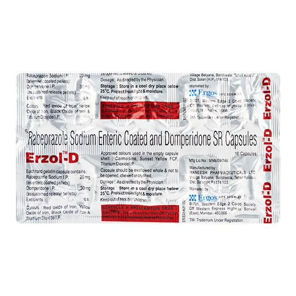 Erzol D Capsule 10'S - Ulcer/Reflux/Flatulence-Aaa