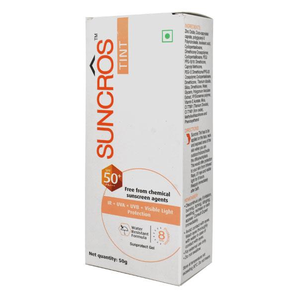 Suncros Tint SPF 50+ Sunprotect Gel 50gm - Sunscreen Preparations-Emo