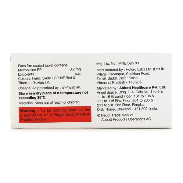 Moxon 0.2mg Tablet 10'S - Hypertension-Oah