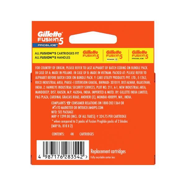 Gillette Fusion 5 Proglide Cartridges 4's - Razors & Cartridges