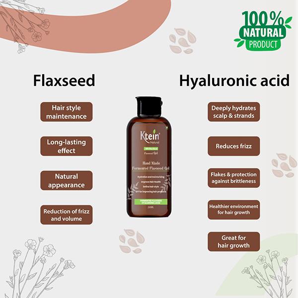 Ktein Natural 100% Plant Based Fermented Flaxseed Gel 200 ml - Hair Gels & Waxes