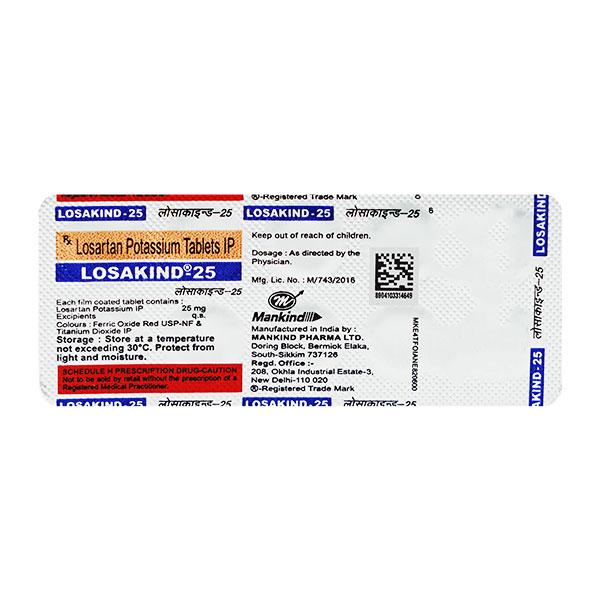 Losakind 25mg Tablet 10'S - Hypertension-Ang