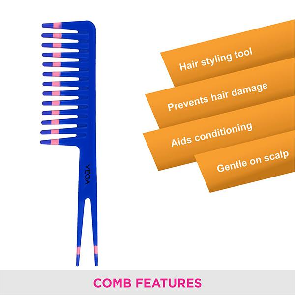 Vega Colouring Hair Comb, for Men and Women (VC21270) 2's - Hair Combs