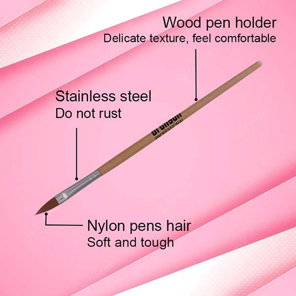 Bronson Professional Nail Art Acrylic Brush Set for Liquid and Powder No.6,8,10 1's - Nail Art