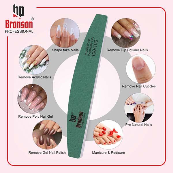 Bronson Professional Nail Filer Buffer Set Double Sided 80/100/120/150/180/220/240 Grit 1's - Nail Care