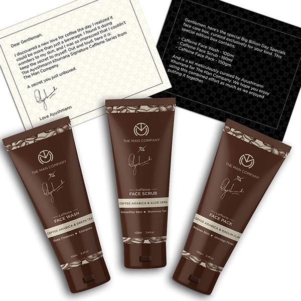 The Man Company Caffeine Face Care Kit with Face Wash, Face Scrub, Face Pack 1's - Facial Kits