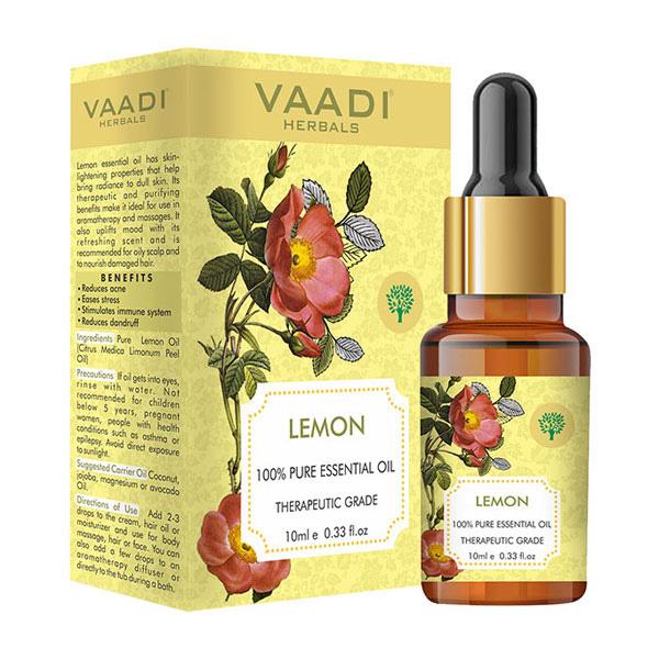 Lemon Essential Oil - Lightens Skin, Reduces Dandruff, Uplifts Mood - 100% Pure Therapeutic Grade 10 ml - Essential Oils