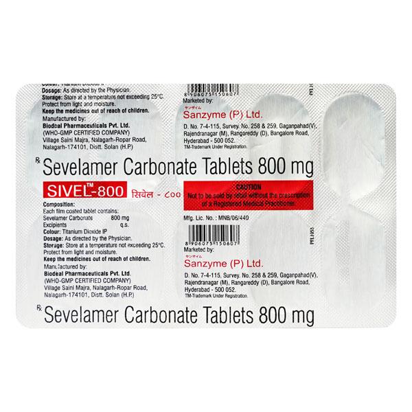 SIVEL 800 Tablet 10's - Kidney Disease/Stones-Oth