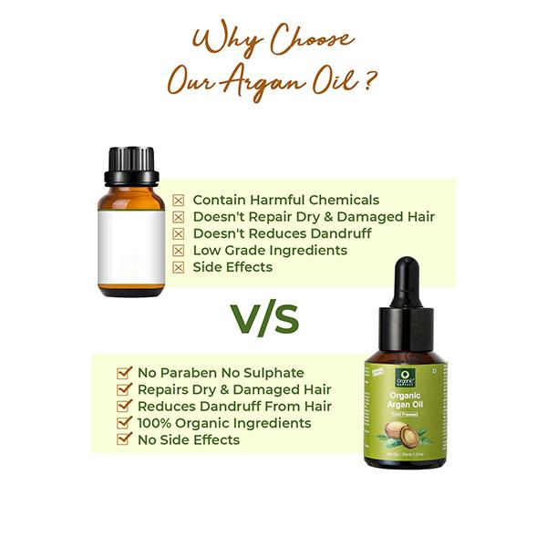 Organic Harvest Cold Pressed Pure Argan Oil of Morocco, For Healthy Hair & Skin Luminosity-Unbleached & Unrefined-Sulphate & Paraben free 30 ml - Hair Oils