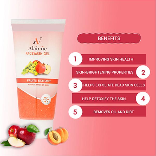 Alainne Fruits Extract Gel Facewash 150 gm - Face Washes