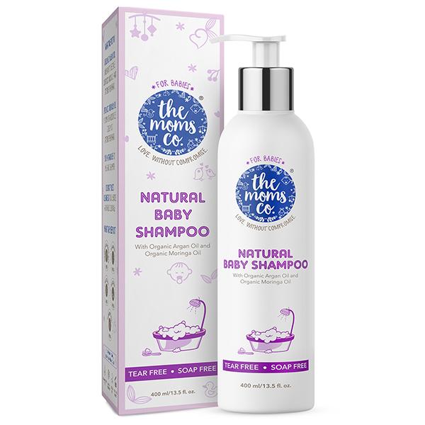 The Mom's Co. Natural Baby Shampoo with Organic Argan Oil & Moringa Oil Tear Free Soap Free 400ml 1's - Baby Shampoo