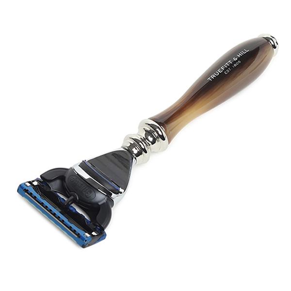 Truefitt and Hill Faux Horn Fusion Shaving Razor Chrome Wellington Essential Grooming Collection For Men 1's - Razors & Cartridges