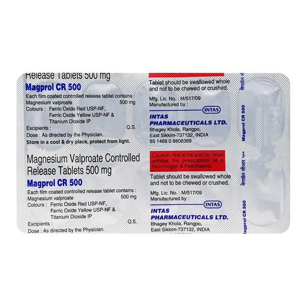 Magprol CR 500mg Tablet 10'S - Epilepsy/Convulsion-Ant