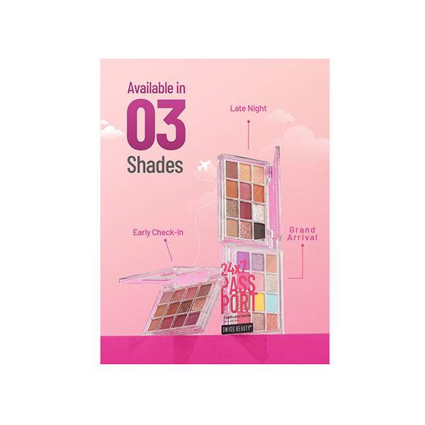 Swiss Beauty 24-7 Passport Eyeshadow Palette Shade- Late Nights 4.5 gm - Eye Shadow Palettes