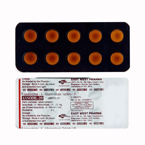 Vasodil 20mg Tablet 10'S - Angina