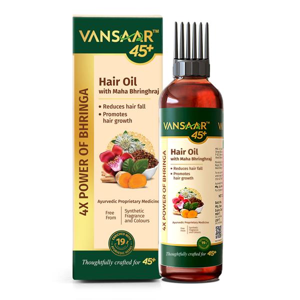 Netmeds | Vansaar 45+ Hair Oil with Maha Bhringraj 200 ml
