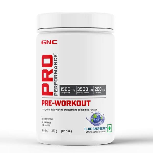 Netmeds | GNC PRO Performance Pre Workout Powder - Blue Raspberry 360 g