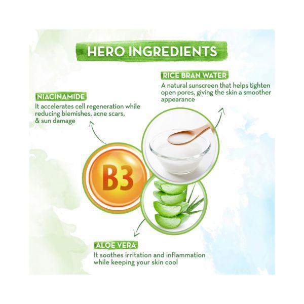 Mamaearth Rice Sunscreen Gel with Rice Water & Niacinamide SPF 50 PA+++ B3+ for UVA & B Protection 50gm - Face Sunscreen