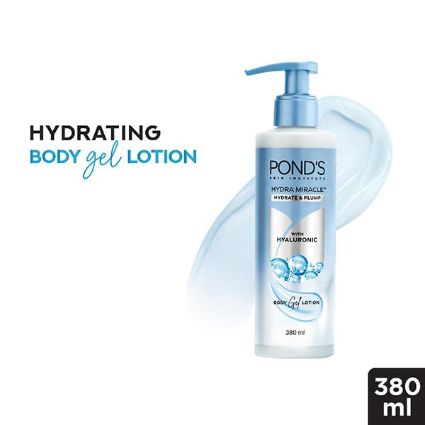 Netmeds | Pond's Hydra Miracle Hydrating Gel Body Lotion for Hydrated Plump Skin, Hyaluron Moisturizer 380 ml