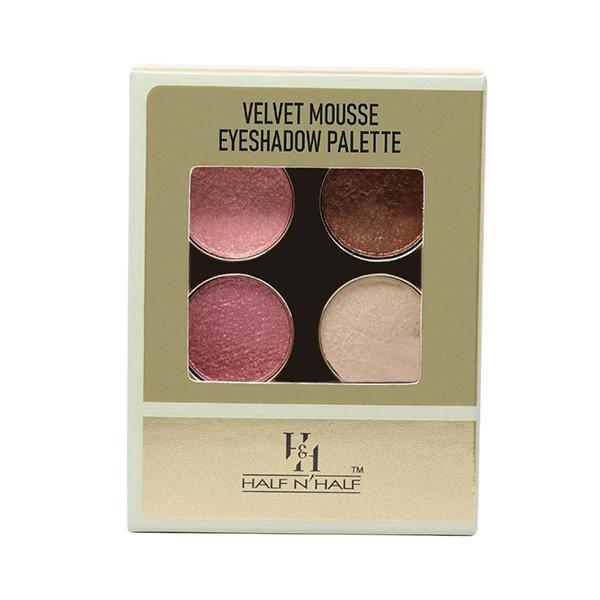 Half N Half Velvet Mousse Eyeshadow Palette, Multicolor - 04 3.2 gm - Eye Shadow Palettes