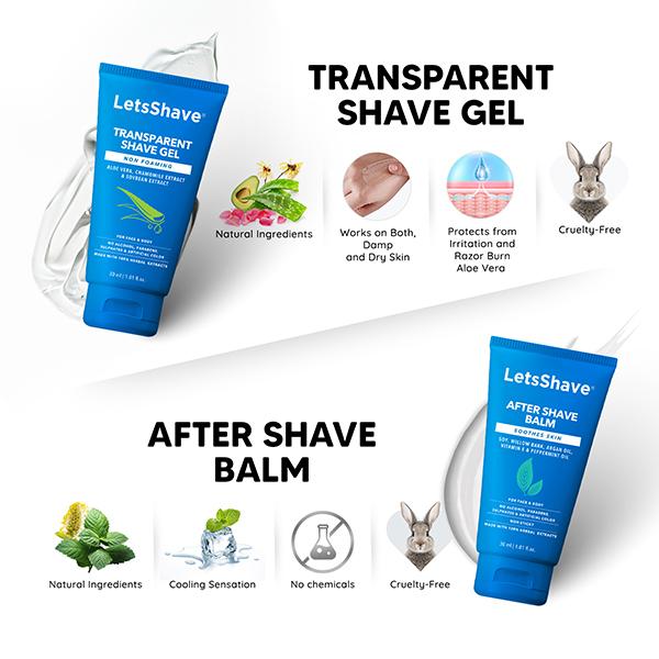 Letsshave Pro 6 Portable Travel Kit Pro 6 Razor+Tsg15 Ml+Asb30Ml+Tsg 30Ml+Pouch+Pro Styler 1 1's - Razors & Cartridges