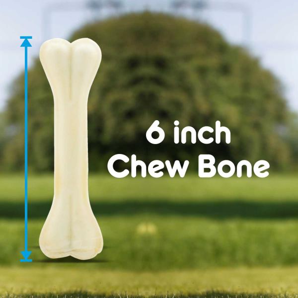 Purepet Pressed Chew Bones, Dog Treats, 6 inches - Pack of 4 Bones 360 gm - Petfood