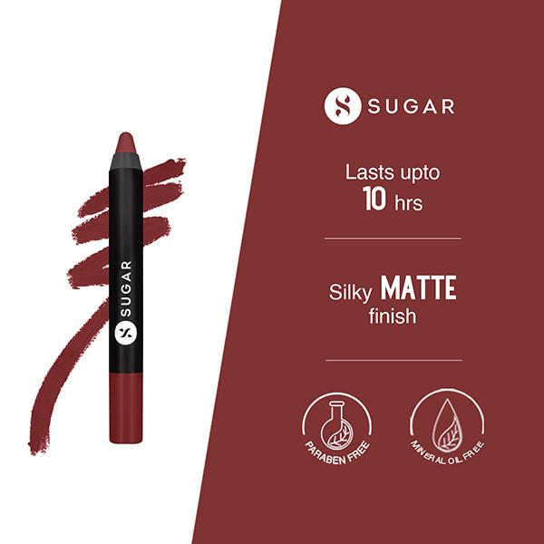 Sugar Cosmetics Matte As Hell Crayon Lipstick 15 Stephanie Plum 2.5 gm - Lip Crayons