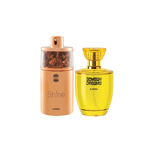 Ajmal Shine EDP Floral Powdery Perfume And Bombay Dreams EDP Floral Fruity Perfume 175 ml - Women Perfumes (Edt/Edp)