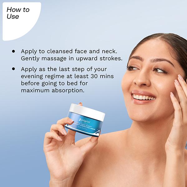 Pilgrim Swiss Aqua Rush Overnight Hydrating Cream for Overnight Intense Hydration 50 gm - Night Cream