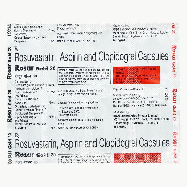 ROSUR GOLD 20mg Capsule 10's - Blood Clot-Ant