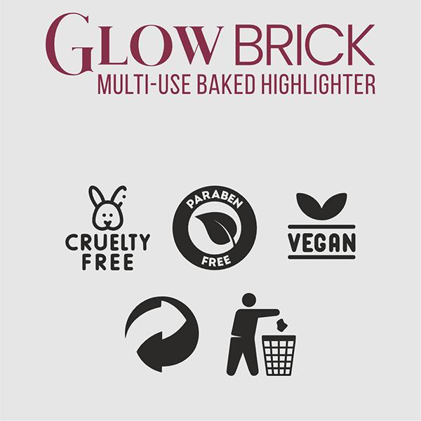 Half N Half Glow Brick Multi-Use Baked Highlighter with 5 Highlighting Shades, Peachy Cream 02 7.5 g - Highlighters & Illuminators