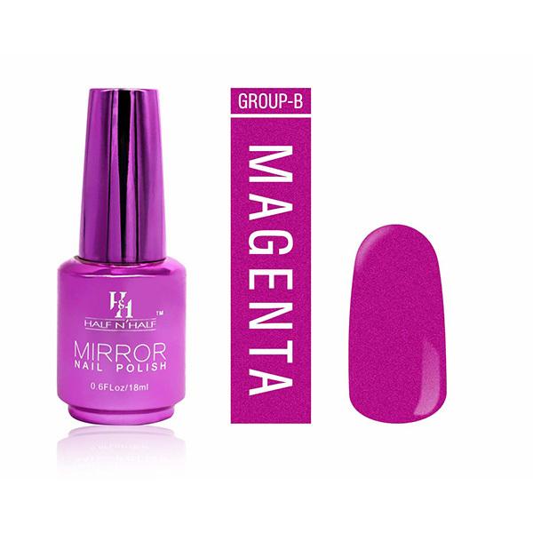 Half N Half Mirror Nail Polish, NP-06 B - Magenta 18ml - Nail Polish