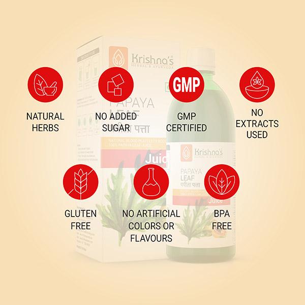 Krishna's Herbal & Ayurveda Papaya Leaf Juice 500 ml - Ayurvedic Juices