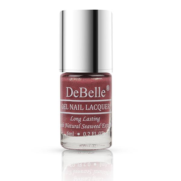 DeBelle Gel Nail Lacquer Classy Chloe (Dark Mauve with Micro Shimmer) 6 ml - Nail Polish