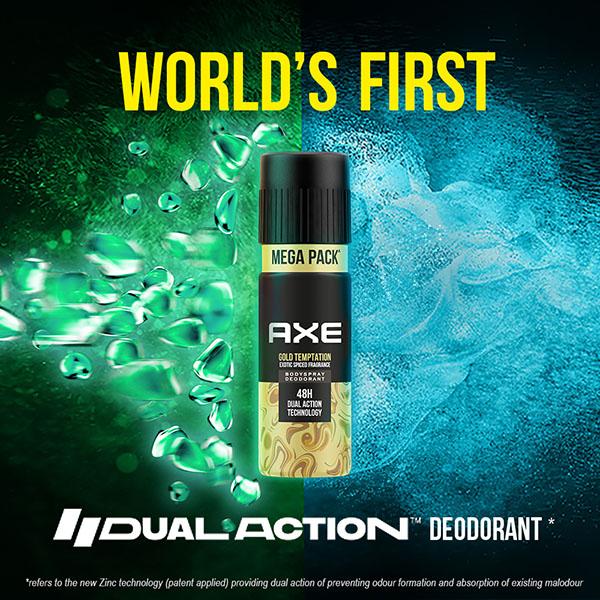 Axe Gold Temptation Long Lasting Deodorant Bodyspray For Men 215 ml - Men Deodorants/Roll-Ons