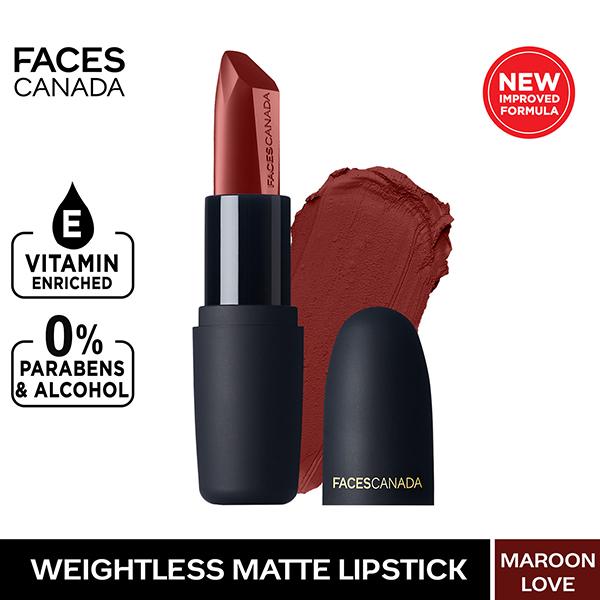 Faces Canada Weightless Matte Lipstick - Maroon Love 06 (Maroon), 4.5gm - Lipsticks