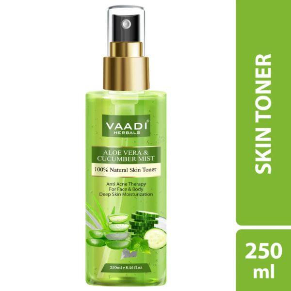 Netmeds | Vaadi Herbals Aloe Vera & Cucumber Mist - 100% Natural Skin Toner 250 ml
