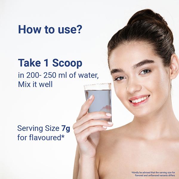 Nudge Wellness Collagen Peptide Hydrolyzed Collagen Peptide Powder Sourced From France Blueberry Flavour 210 gm - Hair & Skin