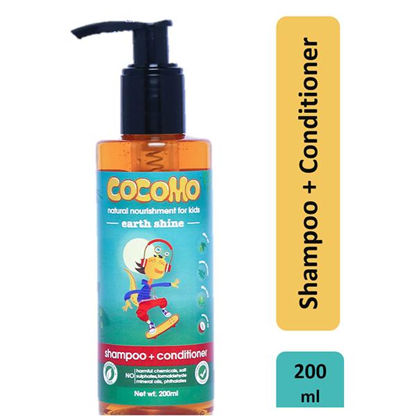 Cocomo Natural Kids Shampoo and Conditioner Citrus Fragrance Adds Strength and Shine Earth Shine 200 ml