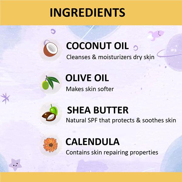 Cocomo Natural Kids Moisturizer Plus Sunscreen Lotion Aloe Vera and Calendula SPF 15Moon Sparkle 300 ml - Creams, Lotions & Oils