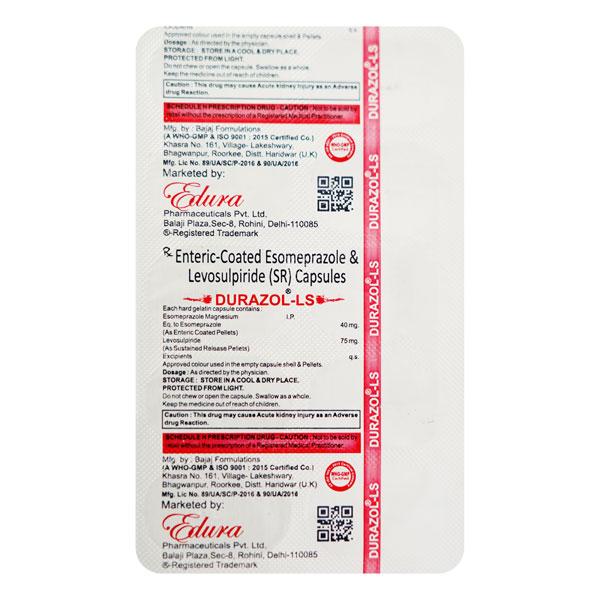 DURAZOL LS Capsule 10's - Ulcer/Reflux/Flatulence-Aaa