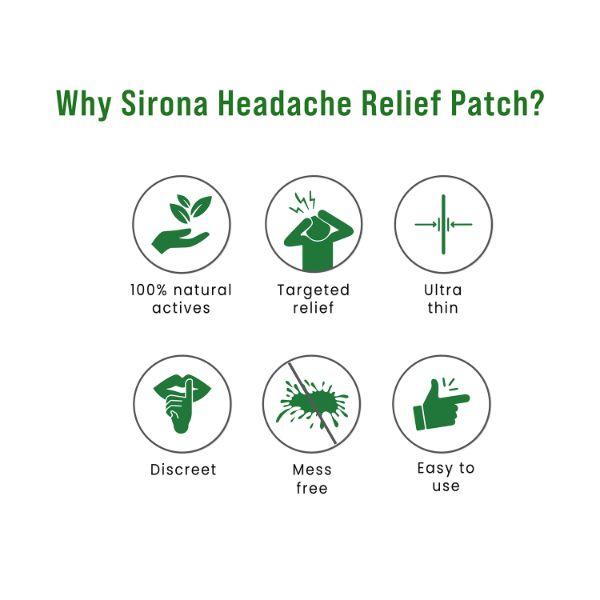 Sirona Herbal Pain Relief Patches for Headaches and Migraine (Pack of 16) 1's - Others
