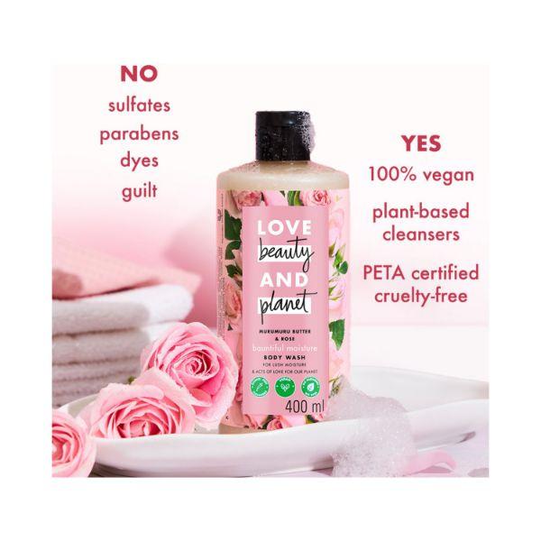 Love Beauty And Planet Natural Murumuru Butter and Rose Sulfate Free Body Wash 200 ml - Shower Gels & Body Wash