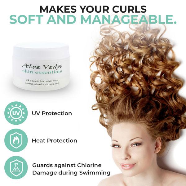 Aloe Veda Silk & Keratin Hair Protein Cream 100 gm - Hair Creams