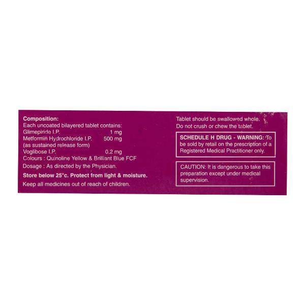 Glimulin MV 1mg Tablet 10'S - Diabetes-Ant